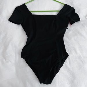 Black Short Sleeved Leotard Ballet XS/S